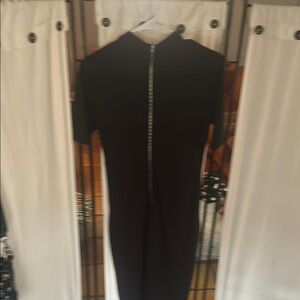 Chic Black jump suit w/ zipup front